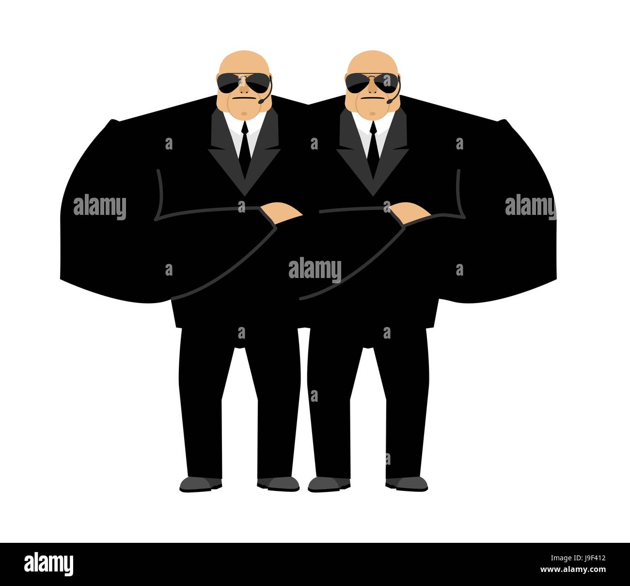 Bodyguard isolated. Security guard face control of nightclub. Black suit  and hands-free. protection person on white background Stock Vector Image &  Art - Alamy