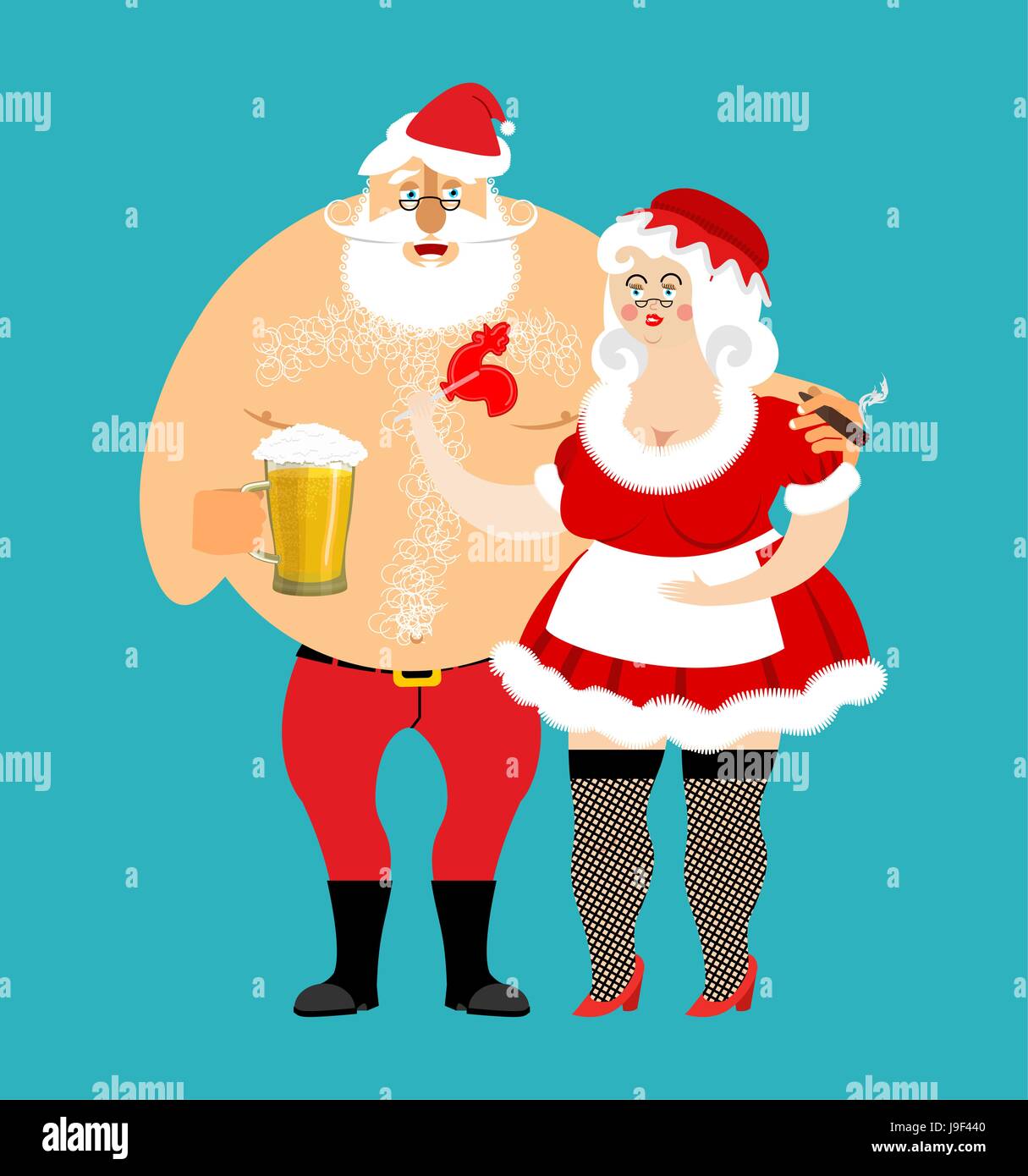 Drunk father christmas cartoon Stock Vector Images - Alamy