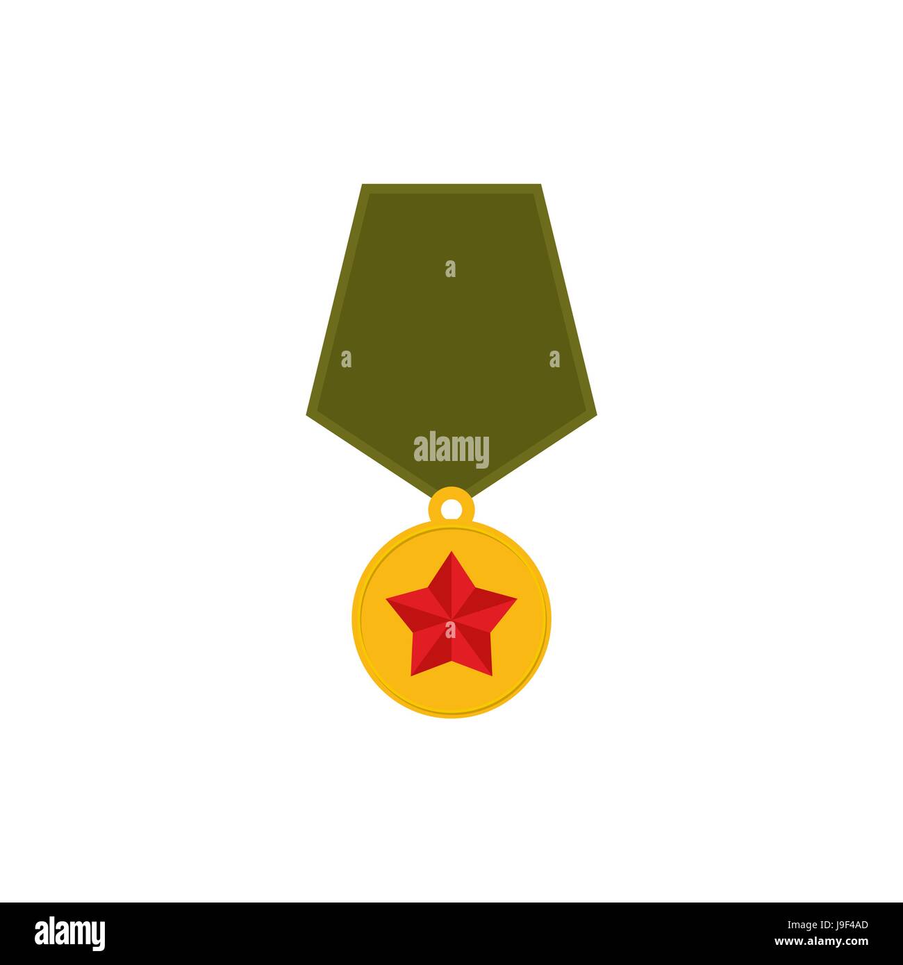 Army Medal isolated. Military reward on white background Stock Vector