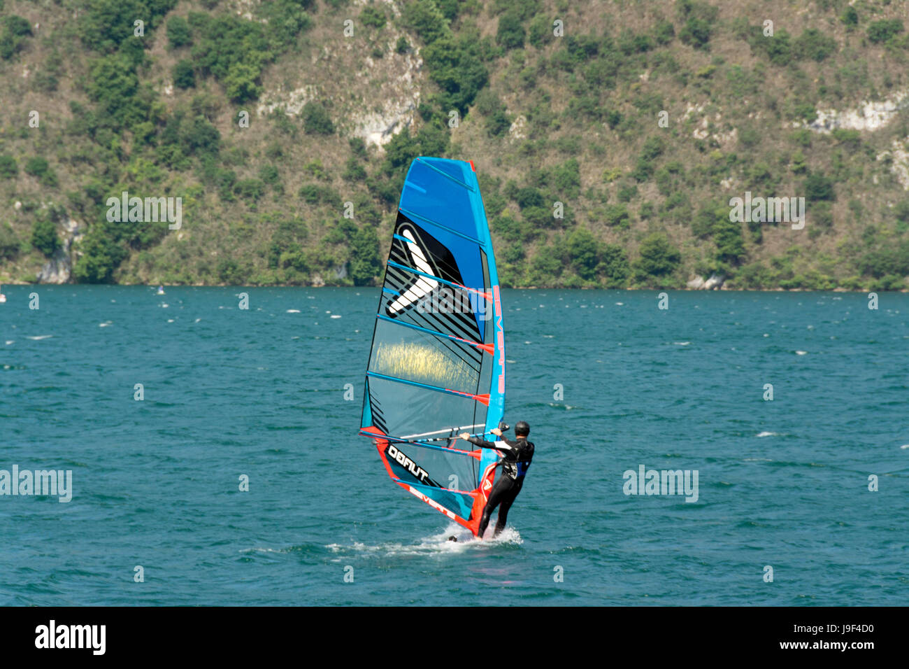 Windsurfing on Lake du Bourget. Savoie. France Stock Photo Alamy