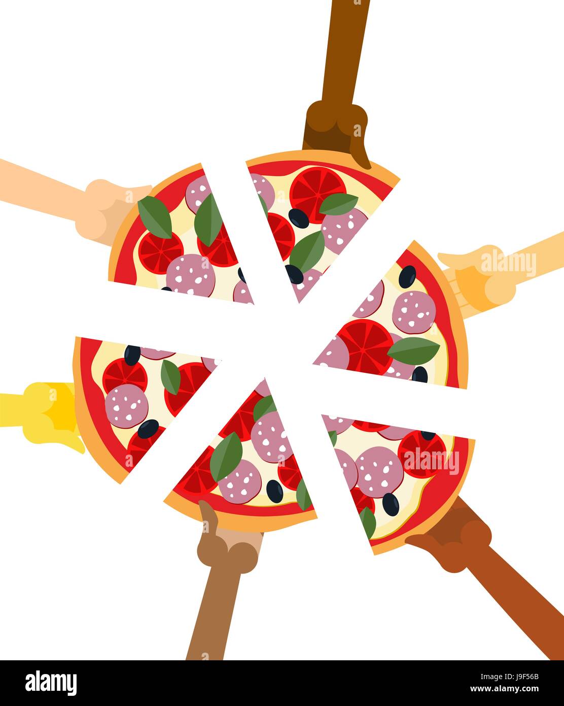 people eating pizza clipart