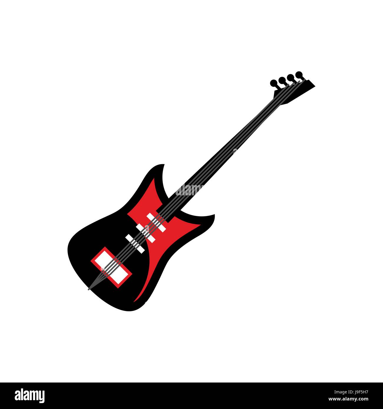 Electric guitar isolated. Musical instruments on white background Stock Vector