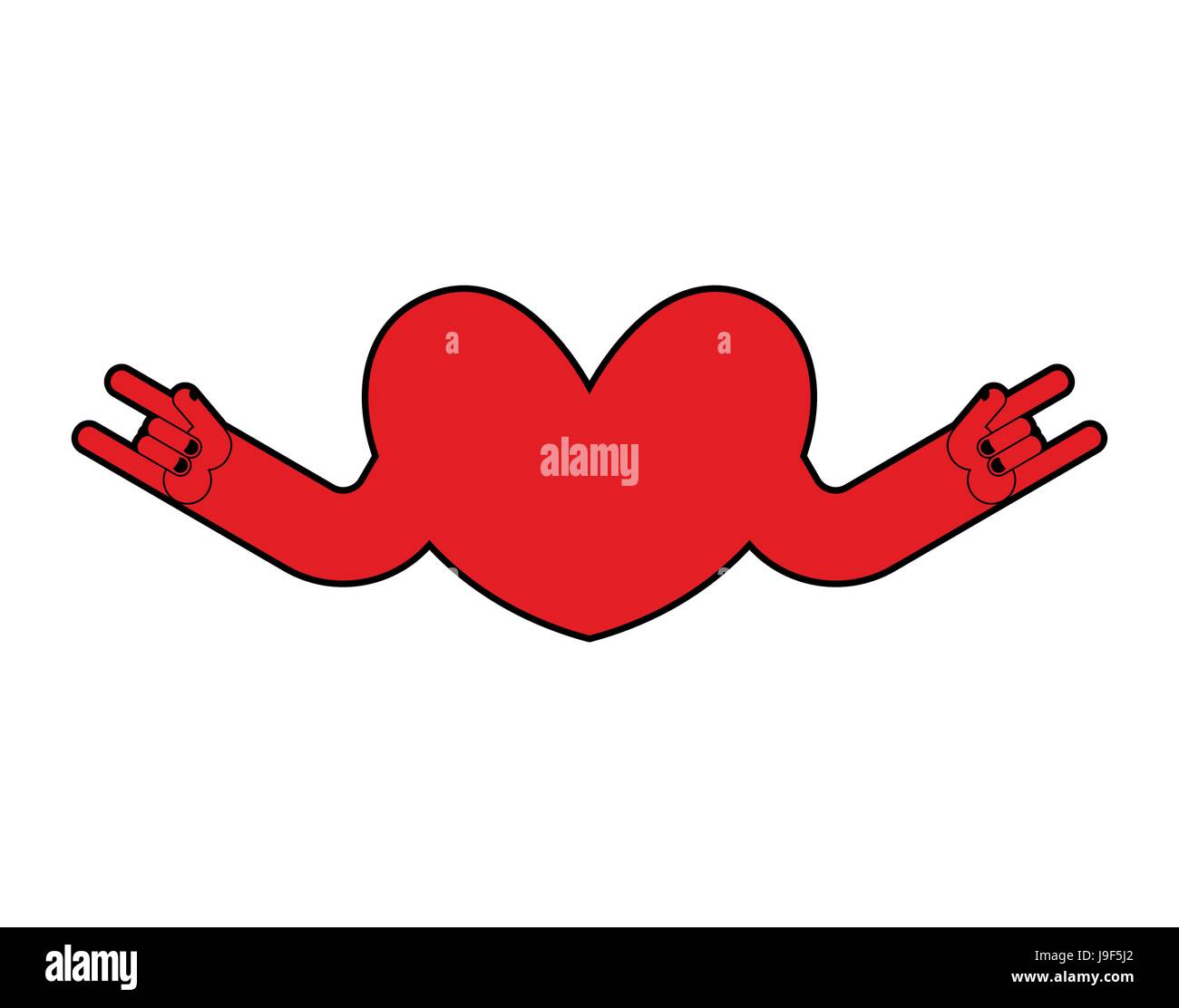 Heart rock logo. Rock and roll hand. Musical emblem Stock Vector Image &  Art - Alamy