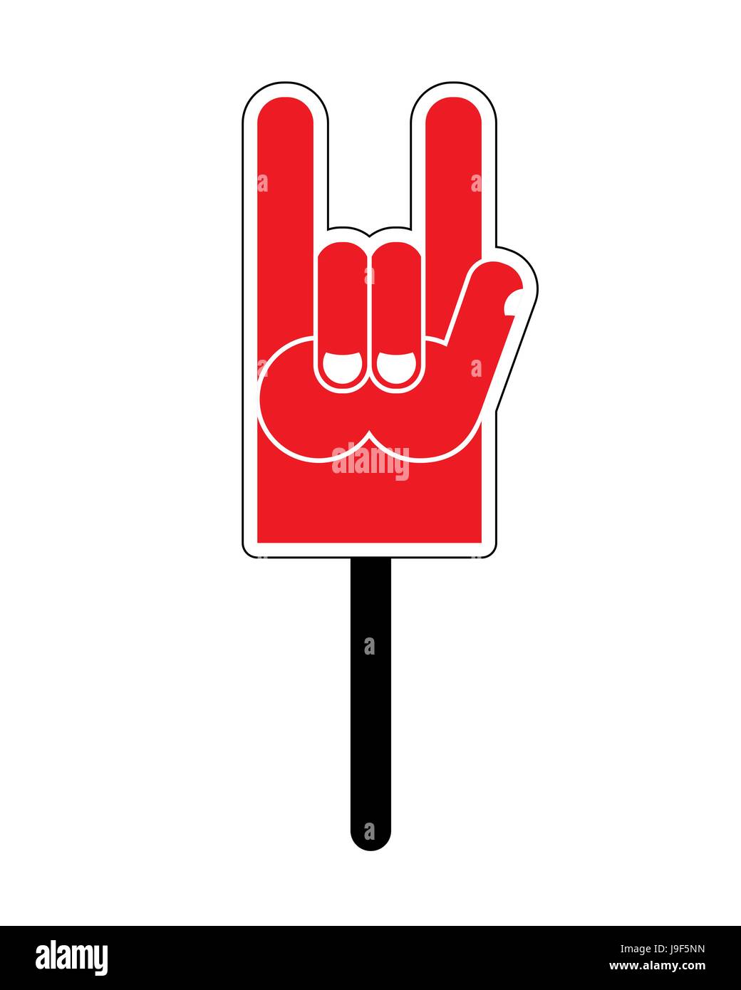 Foam Finger Rock Hand sign. Music fan accessory Stock Vector Image ...