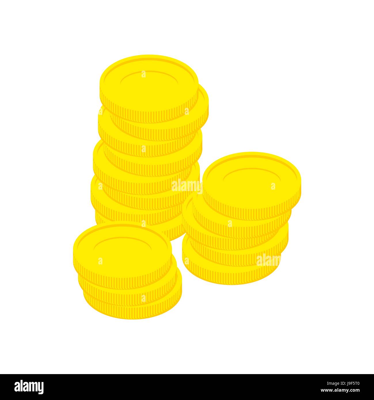 Gold coins isolated. Stack of money on white background Stock Vector ...