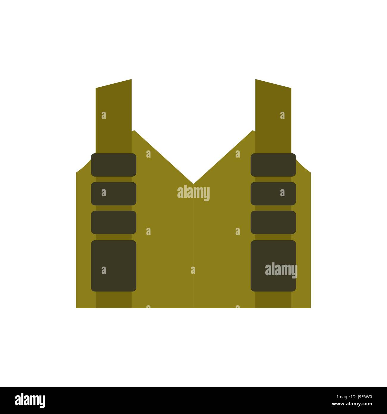 Bulletproof vest isolated. Protective uniform military. Police clothing