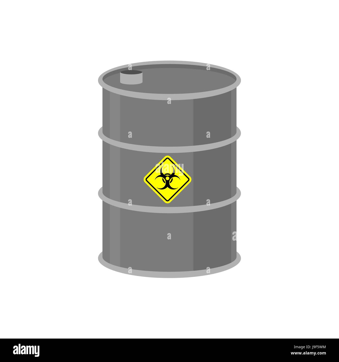 Radioactive waste barrel. Toxic refuse keg. Poisonous liquid cask. Chemical garbage emissions. environmental pollution. danger of ecological disaster Stock Vector