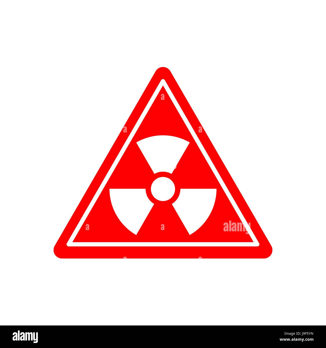 Radiation Danger sign. Caution chemical hazards. Warning sign of radioactive contamination Stock Vector