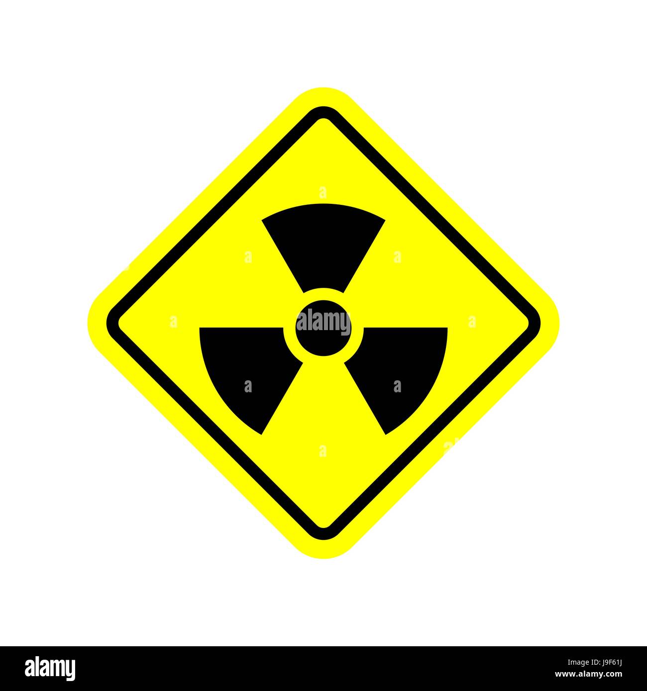 Radiation Danger sign. Caution chemical hazards. Warning sign of radioactive contamination Stock Vector