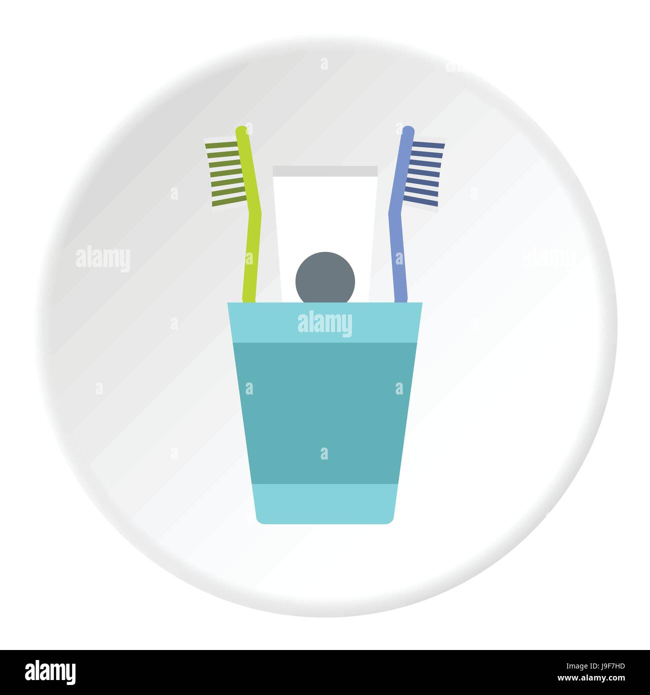 Cup with toothbrushes and toothpaste icon Stock Vector Image & Art - Alamy
