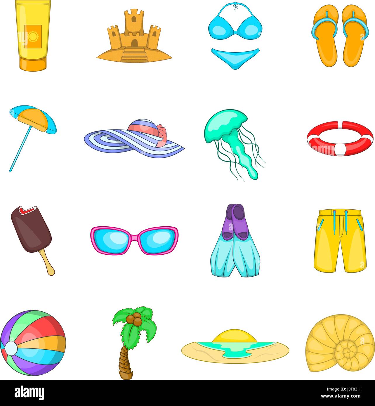 Sea tour icons set, cartoon style Stock Vector Image & Art - Alamy