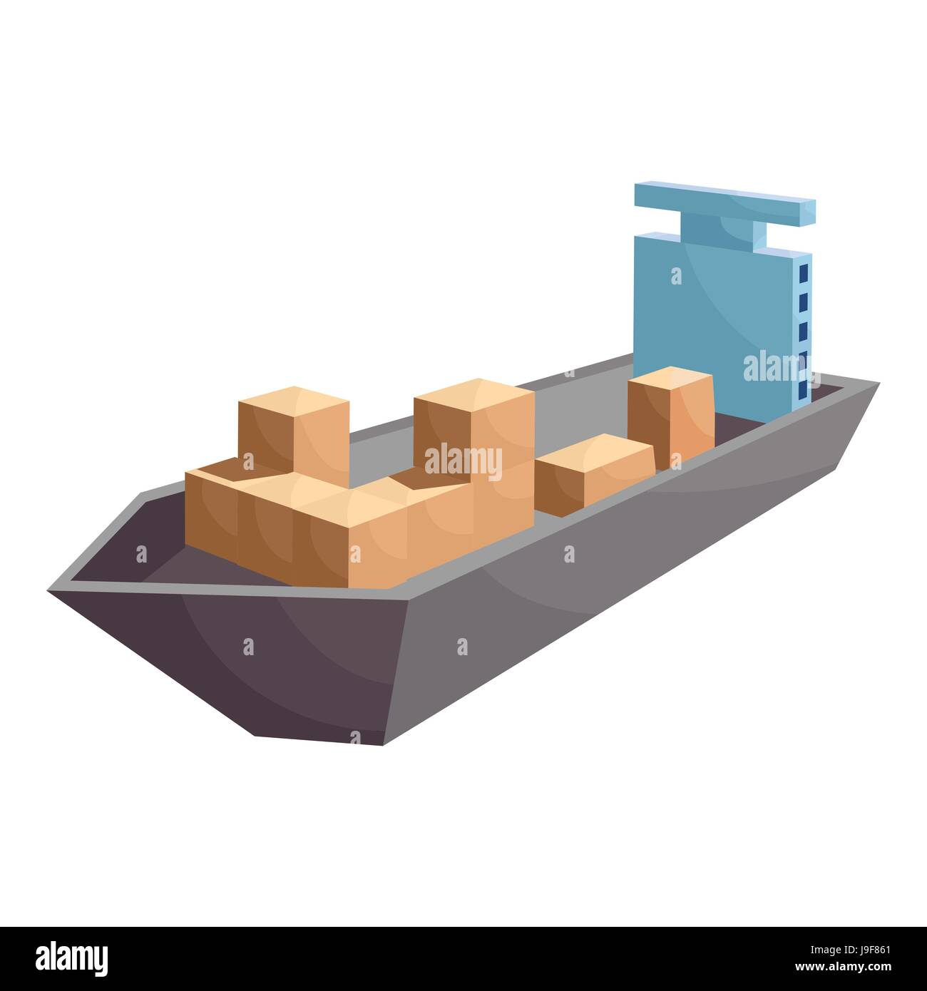 Cargo ship icon, cartoon style Stock Vector