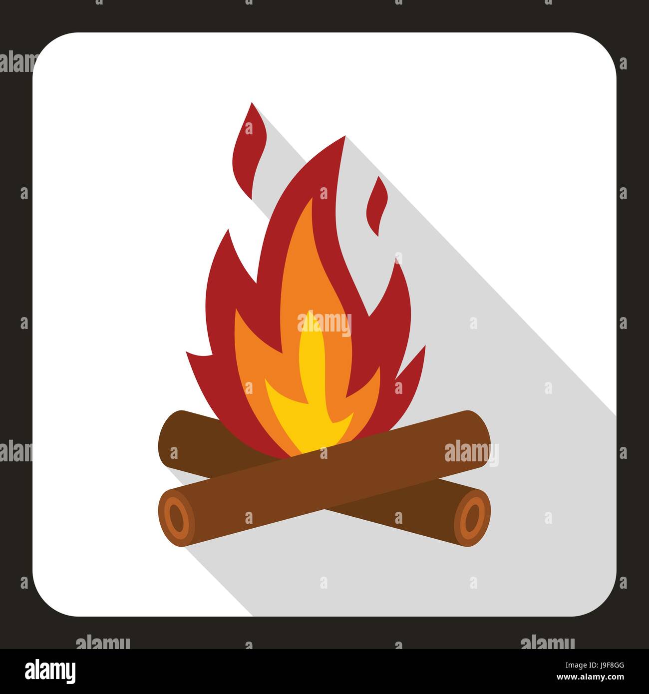Burning bonfire icon, flat style Stock Vector Image & Art - Alamy