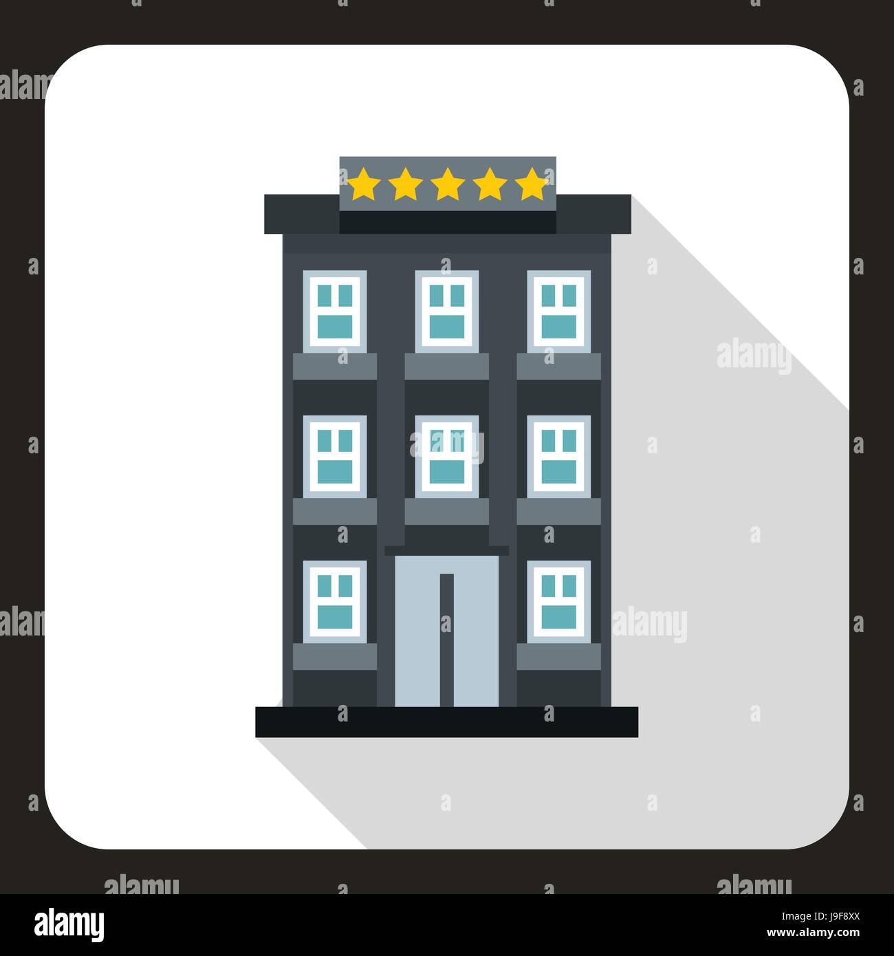 Hotel building icon, flat style Stock Vector Image & Art - Alamy