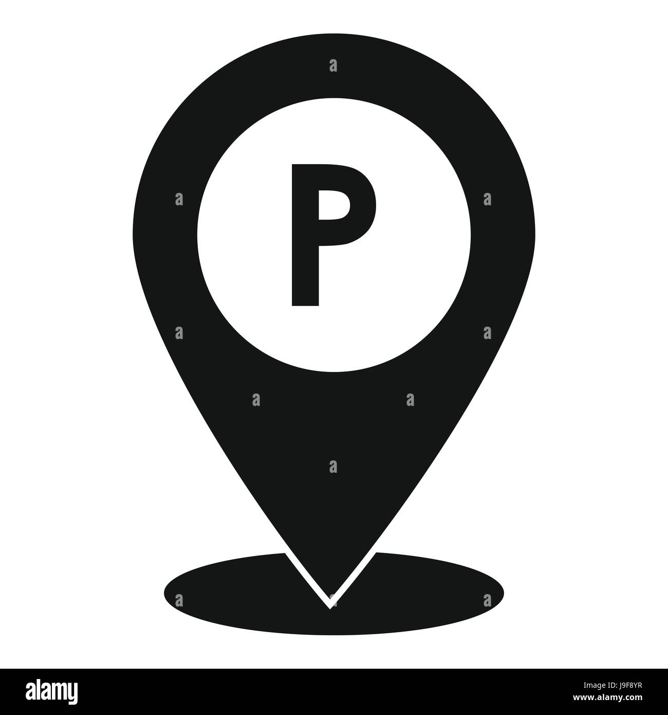 Map Pointer With Car Parking Sign Icon Stock Vector Image Art Alamy