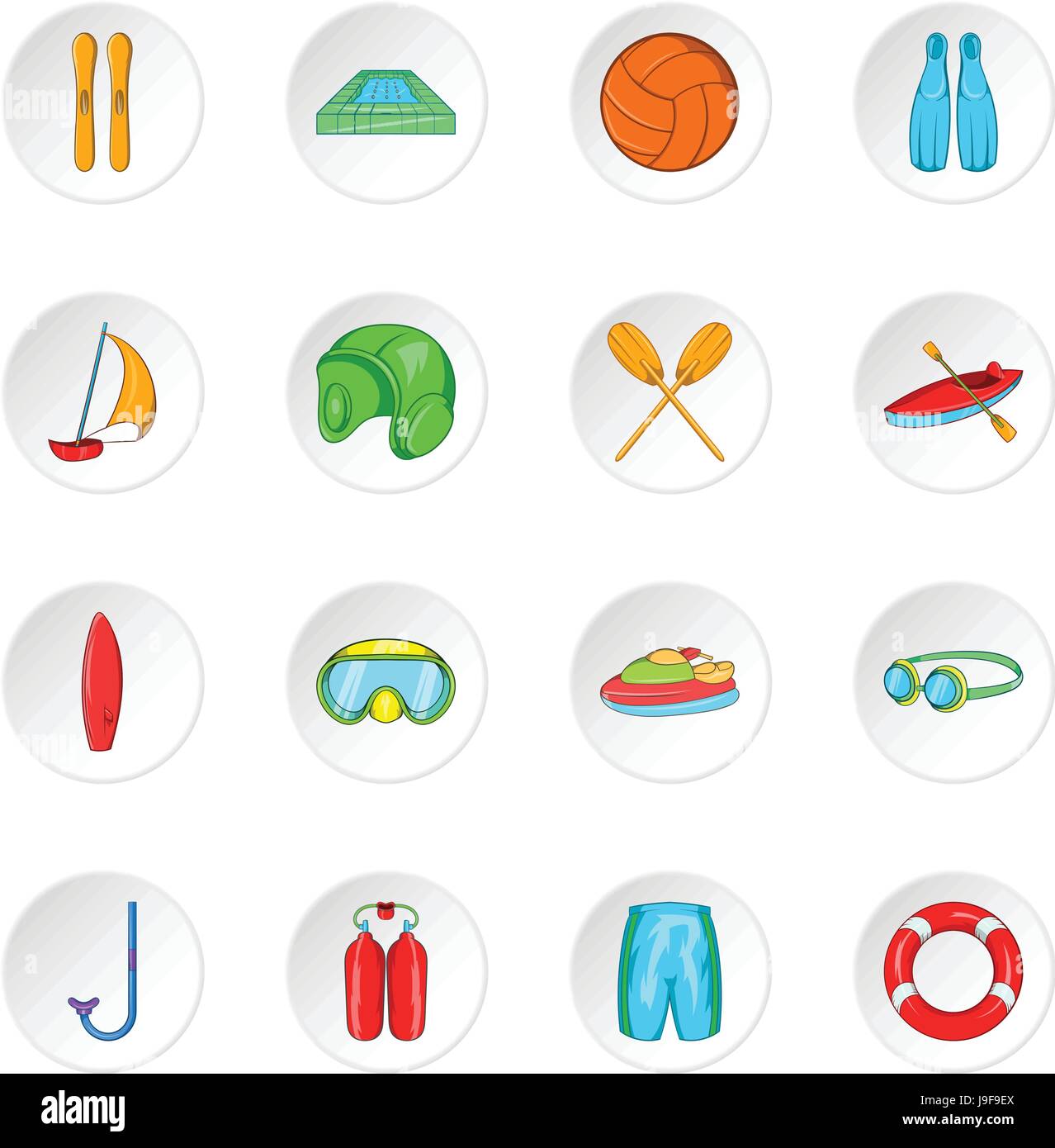 Water sport icons, cartoon style Stock Vector Image & Art - Alamy