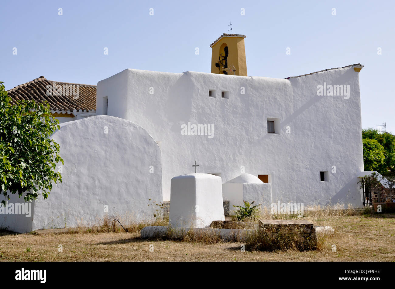 St Gertrudis de Fruitera church in Ibiza Stock Photo
