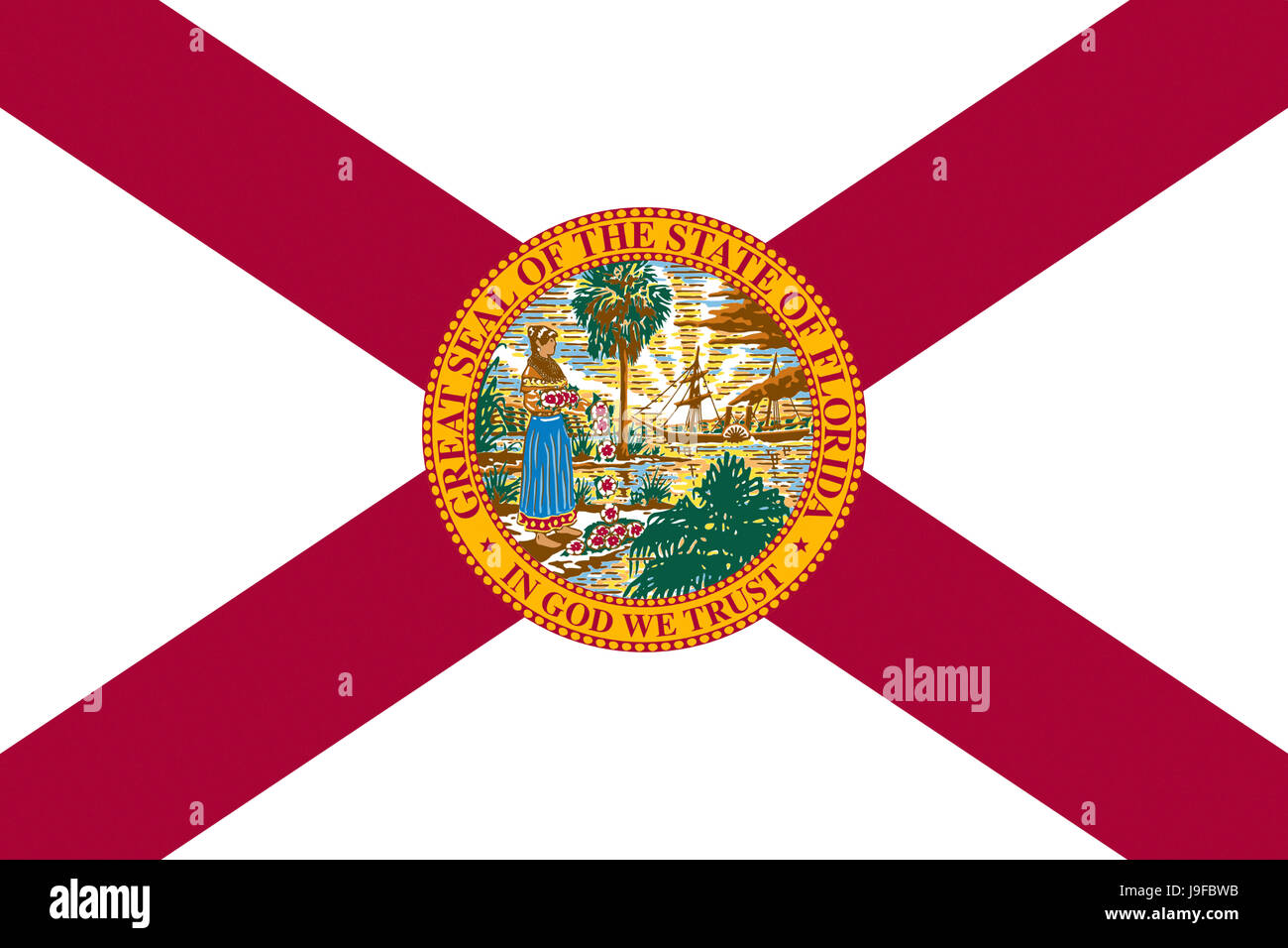 Illustration of the flag of Florida state in America Stock Photo