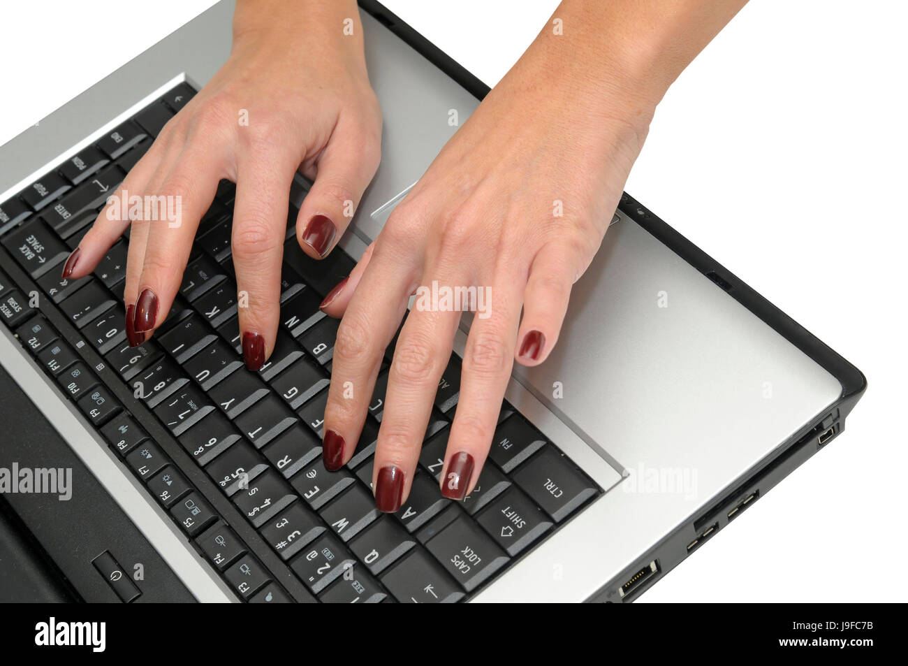 woman, laptop, notebook, computers, computer, type, hand, hands ...