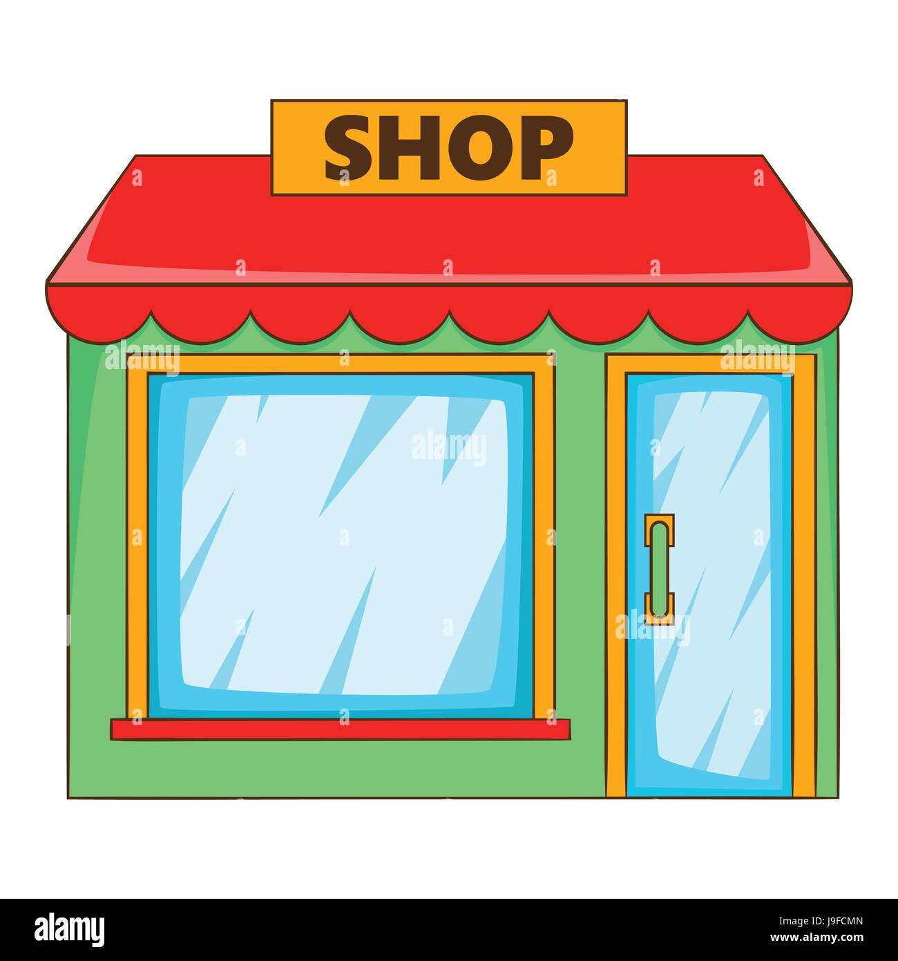 Shop icon, flat style Stock Vector