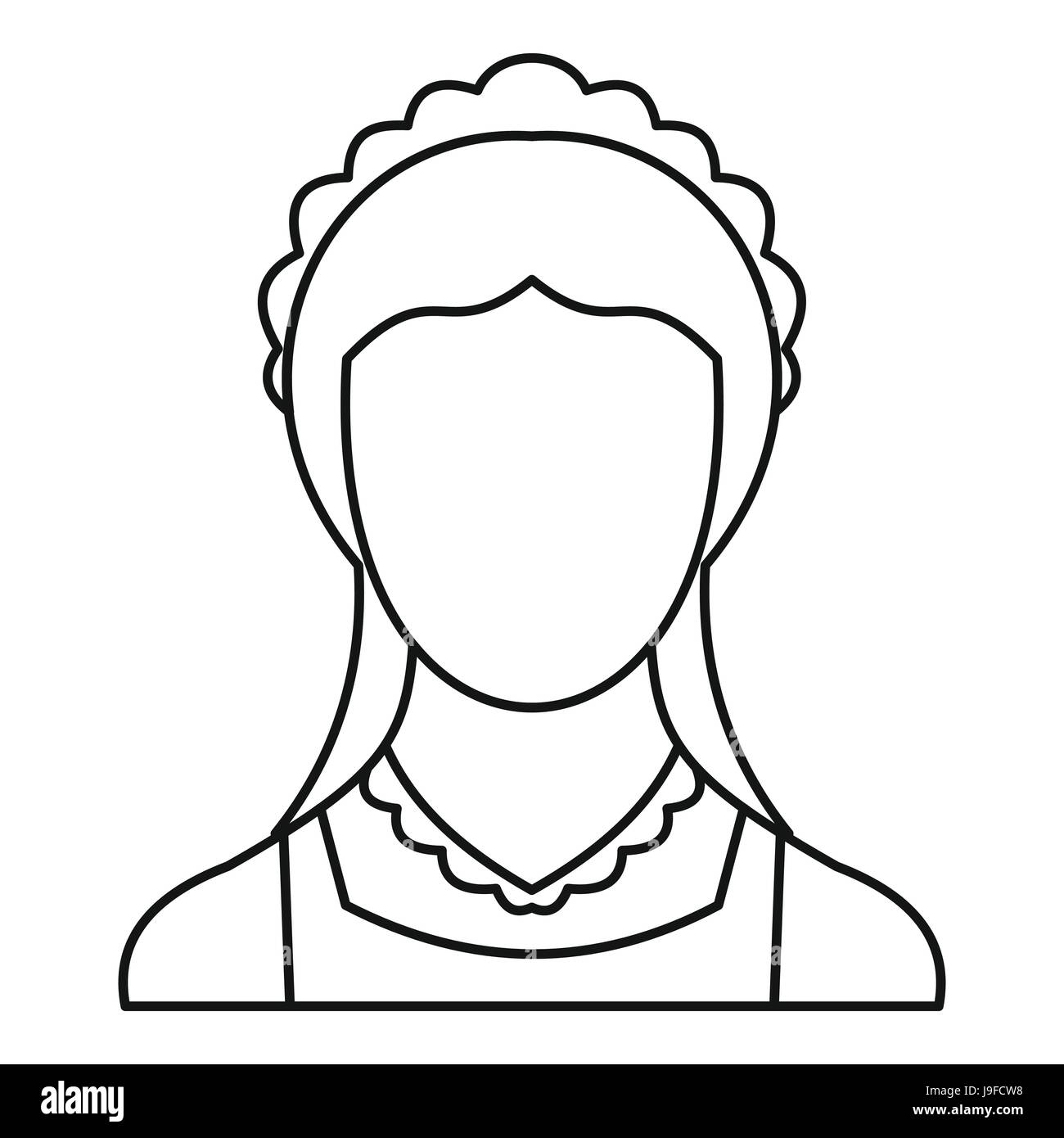 Maid icon, outline style Stock Vector Image & Art - Alamy