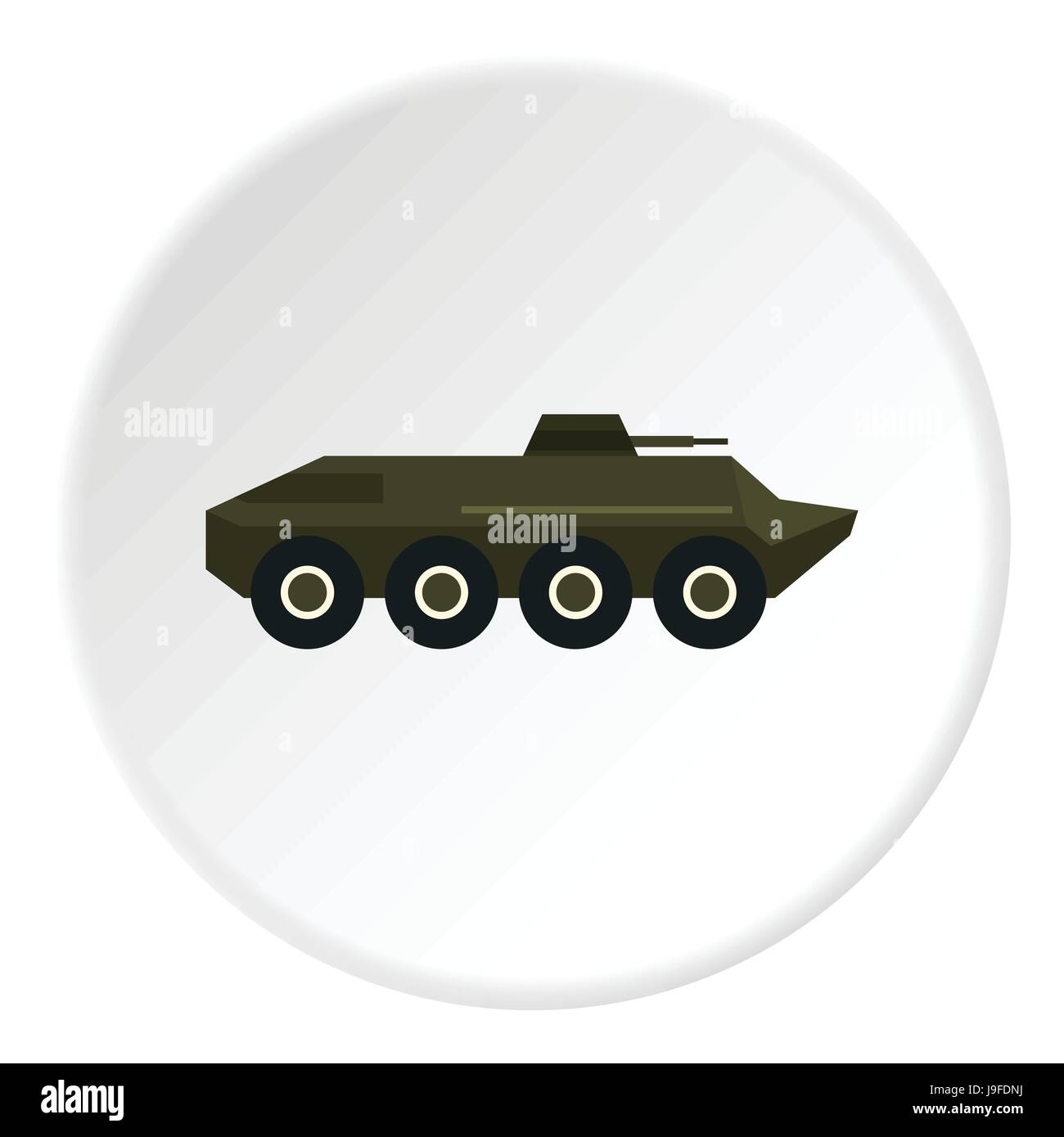 Armored troop-carrier icon, flat style Stock Vector