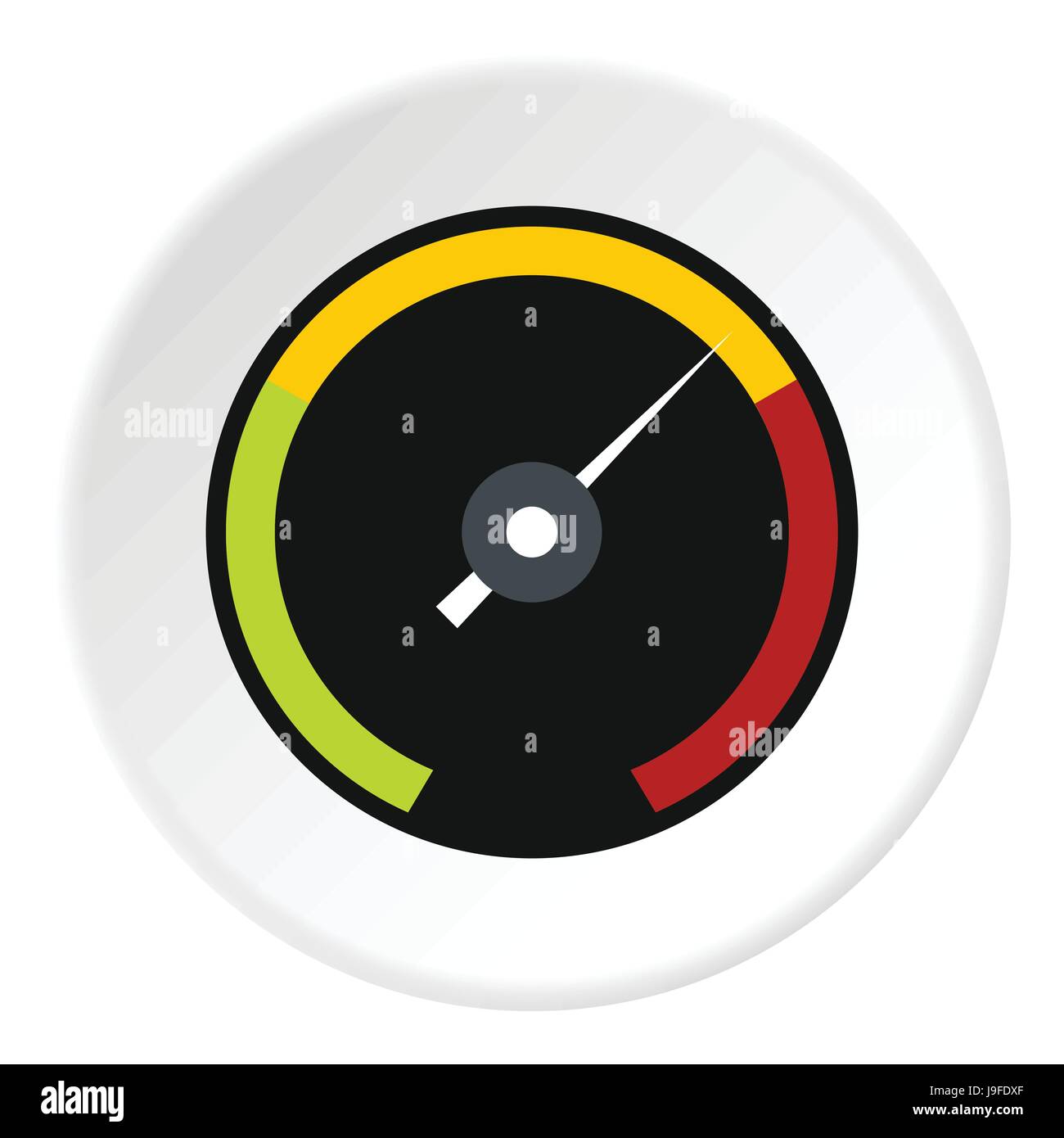 Speedometer with colored stripes icon, flat style Stock Vector Image ...
