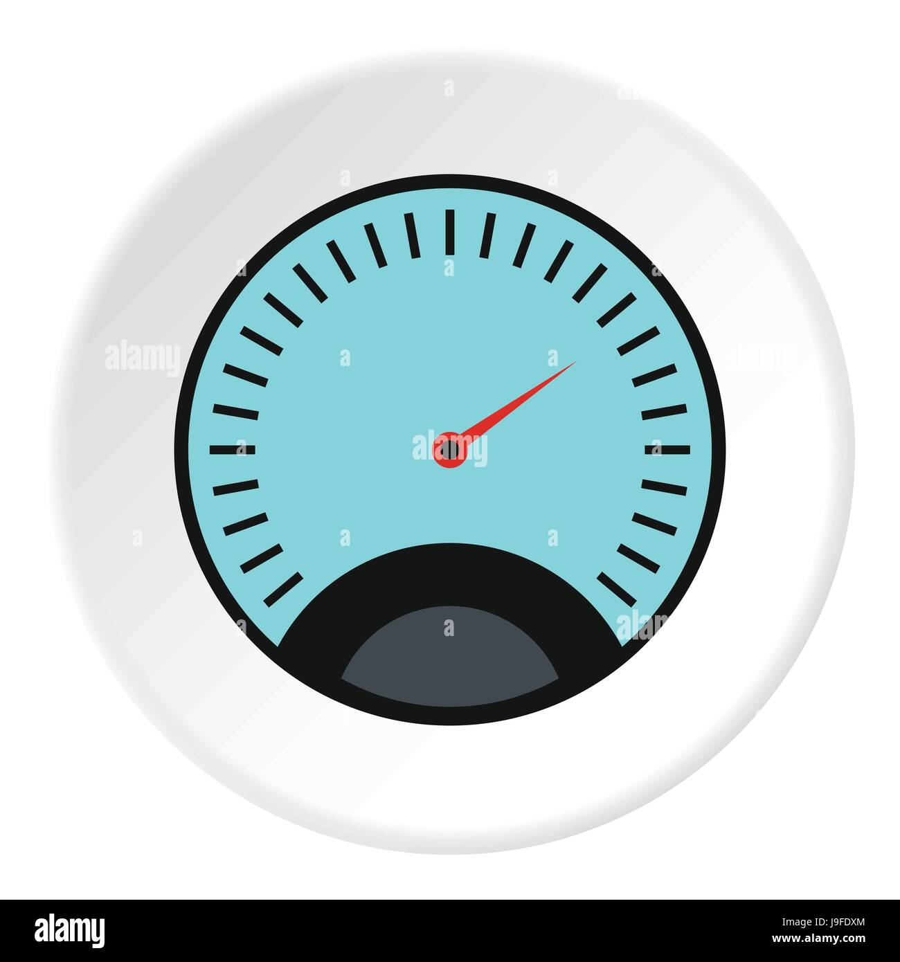 Speedometer with blue background icon, flat style Stock Vector Image ...