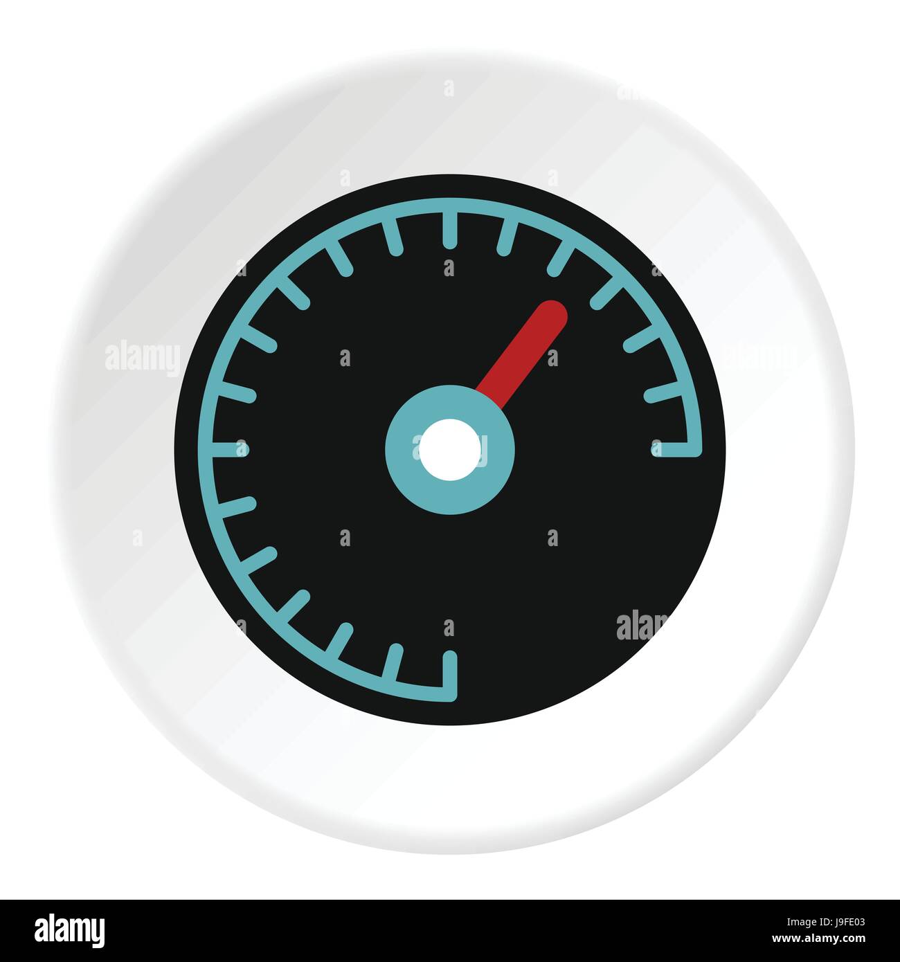 Speedometer with blue backlight icon, flat style Stock Vector Image ...