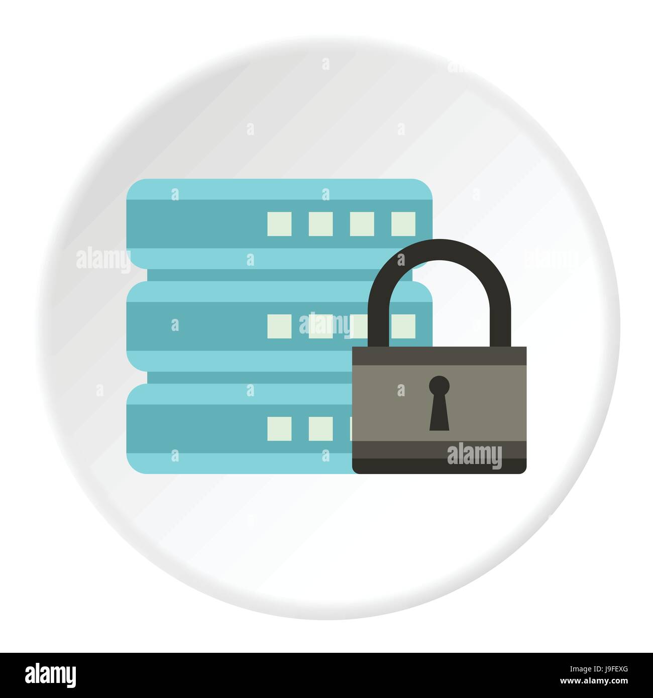 Data retention protection icon, flat style Stock Vector