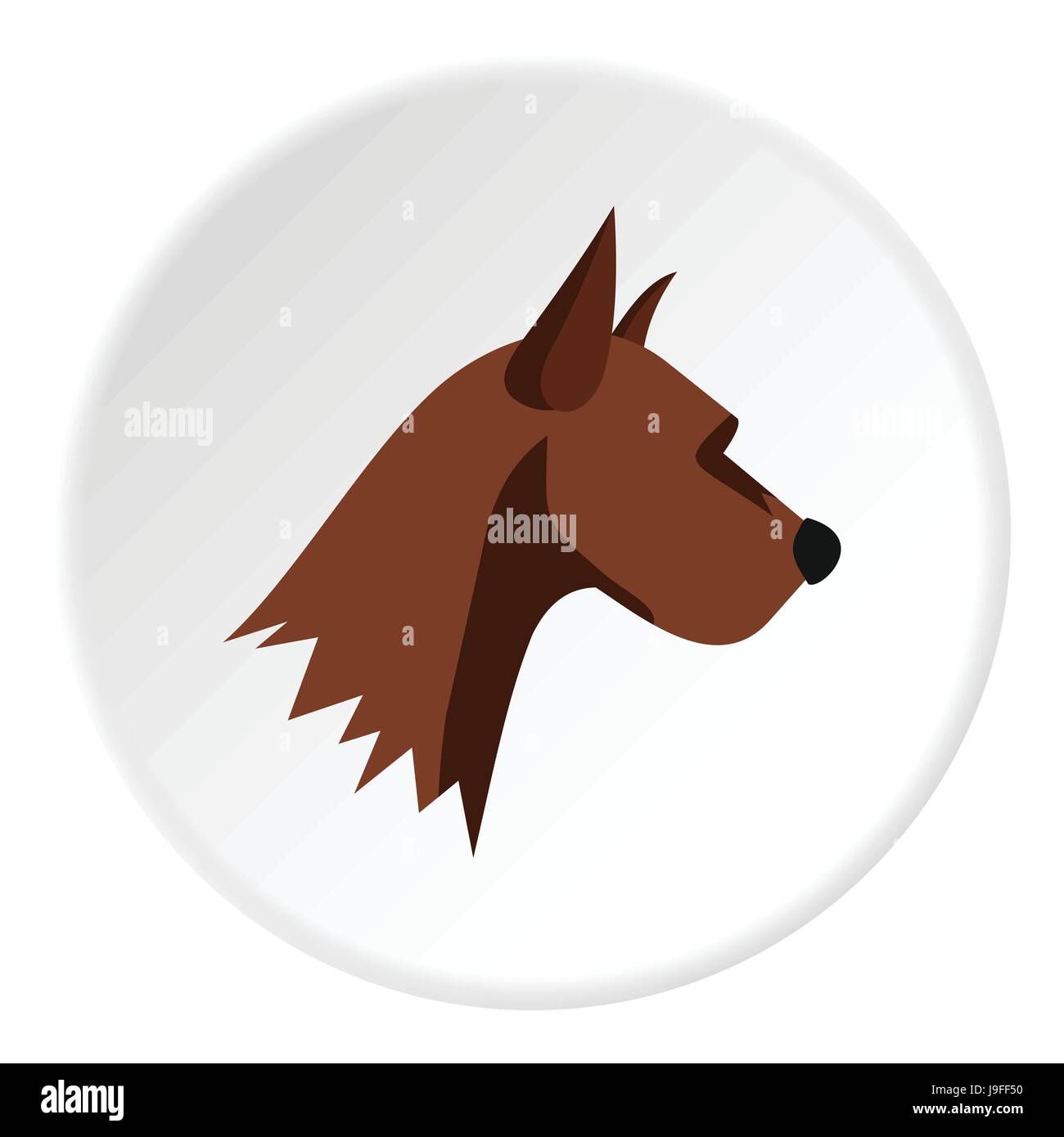 Dog head icon, flat style Stock Vector Image & Art - Alamy