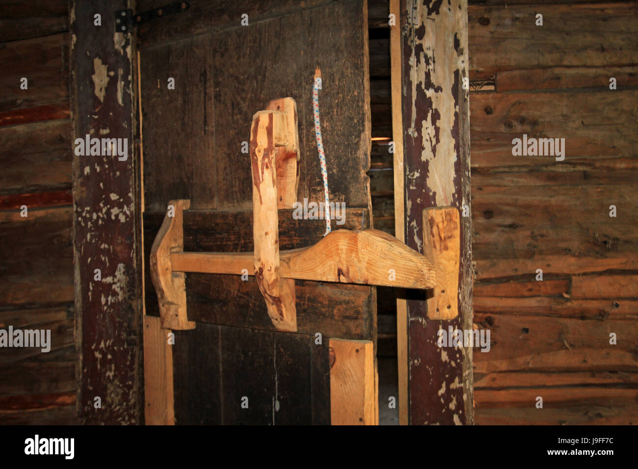 Door of Butch Cassidy and Sundance Kid House, Cholila, Argentina Stock Photo