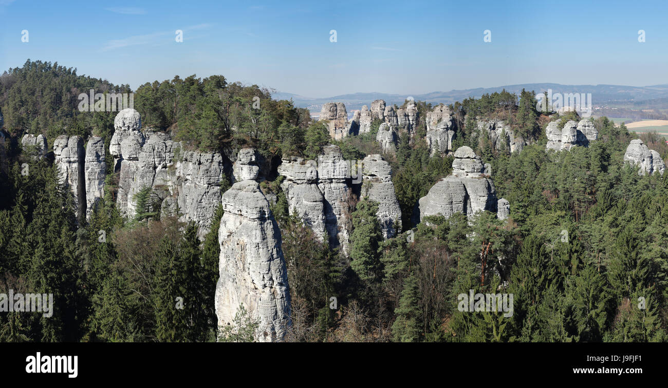Panorama of the rock town in the Bohemian Paradise Stock Photo