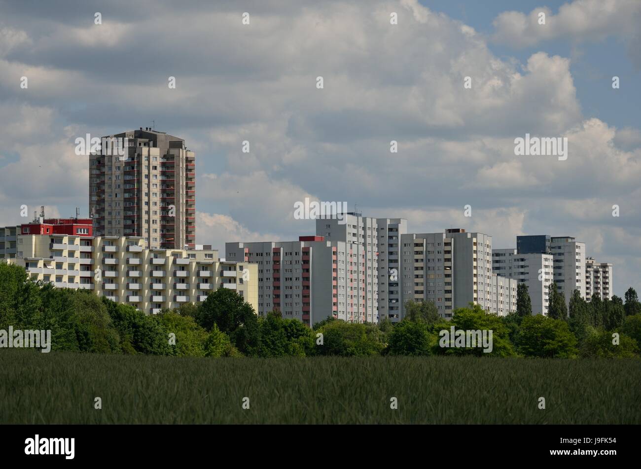 view from the berlin city bordered on gropiusstadt Stock Photo