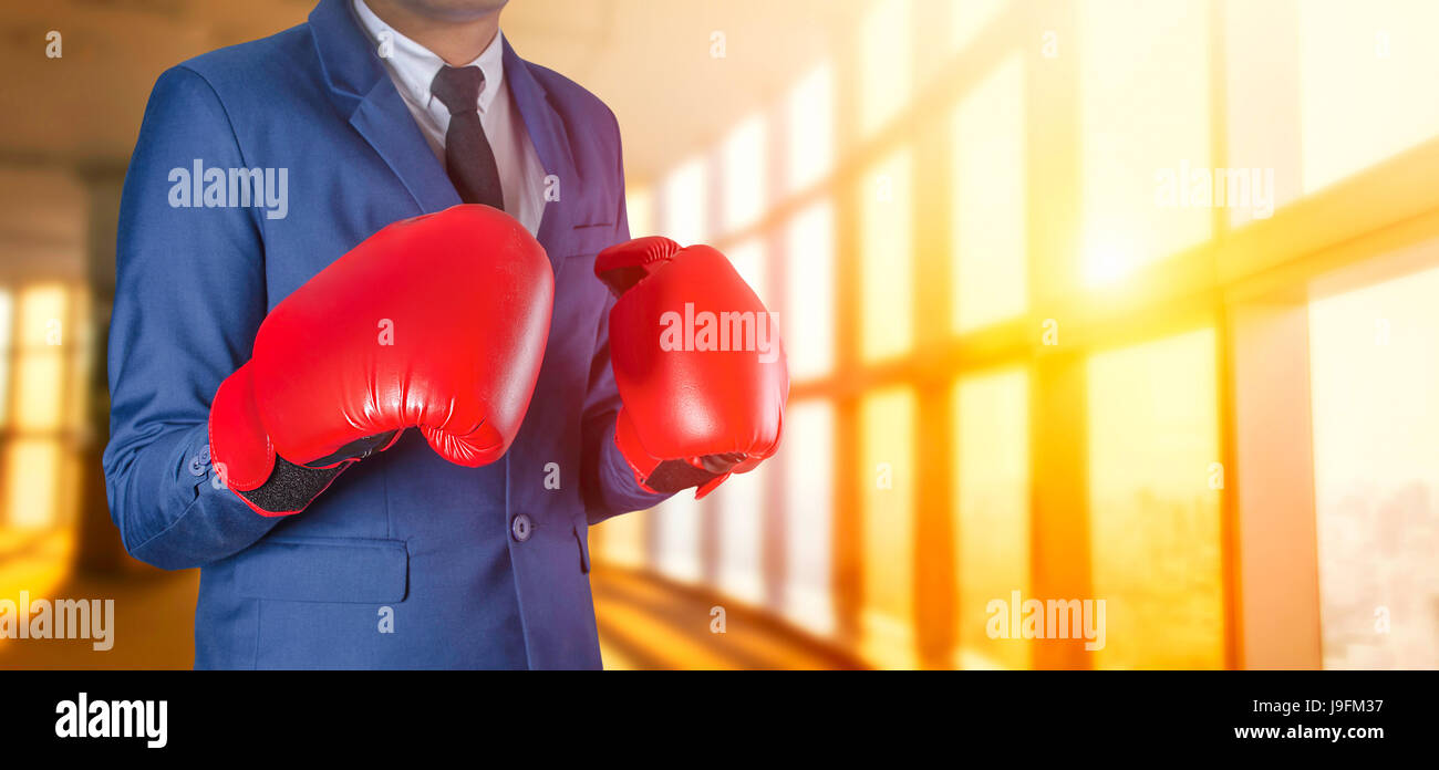 Boxing businessman Stock Photo