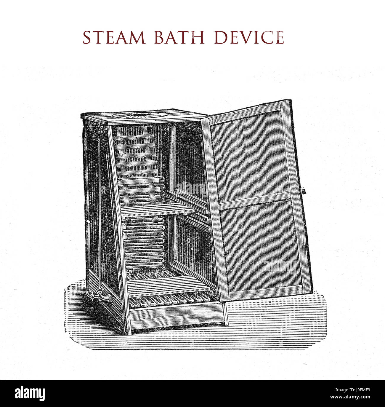 Steam bath device,vintage illustration Stock Photo Alamy