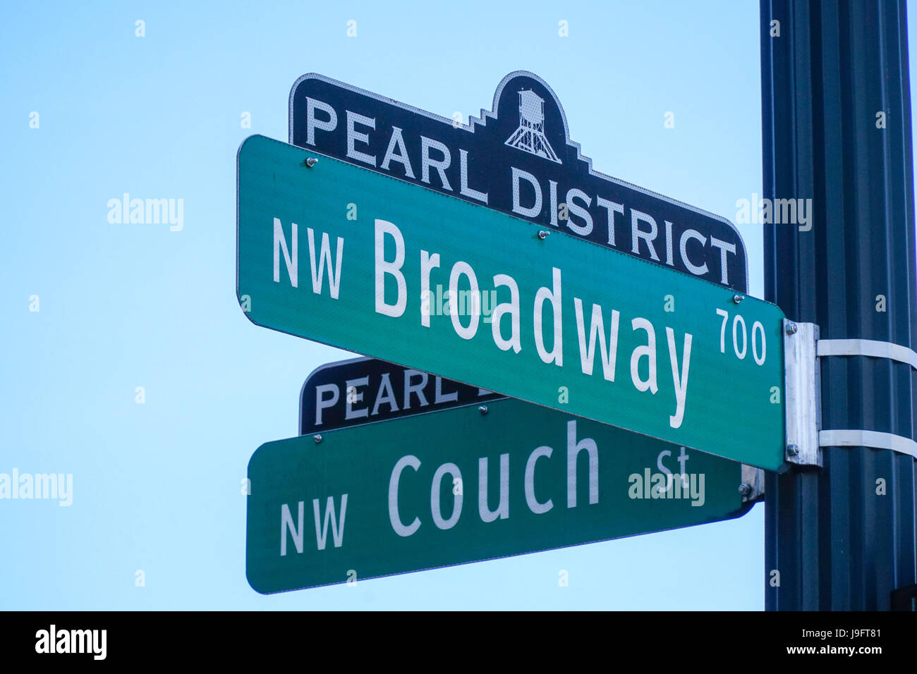Street Sign In Portland Broadway Portland Oregon April 16