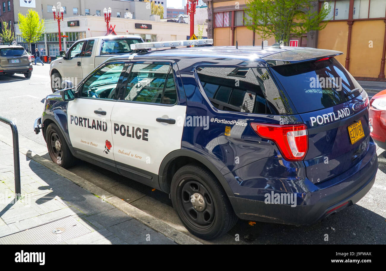 Portland Police Car PORTLAND OREGON APRIL 16, 2017 Stock Photo