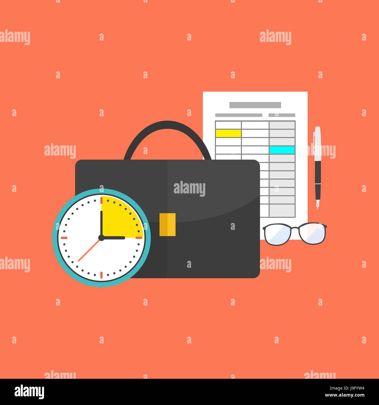 Management concept. Flat design. Isolated on color background Stock