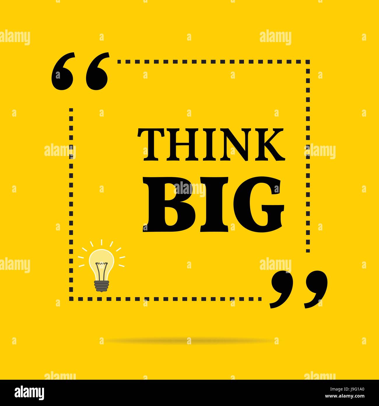 Inspirational motivational quote. Think big. Simple trendy design Stock
