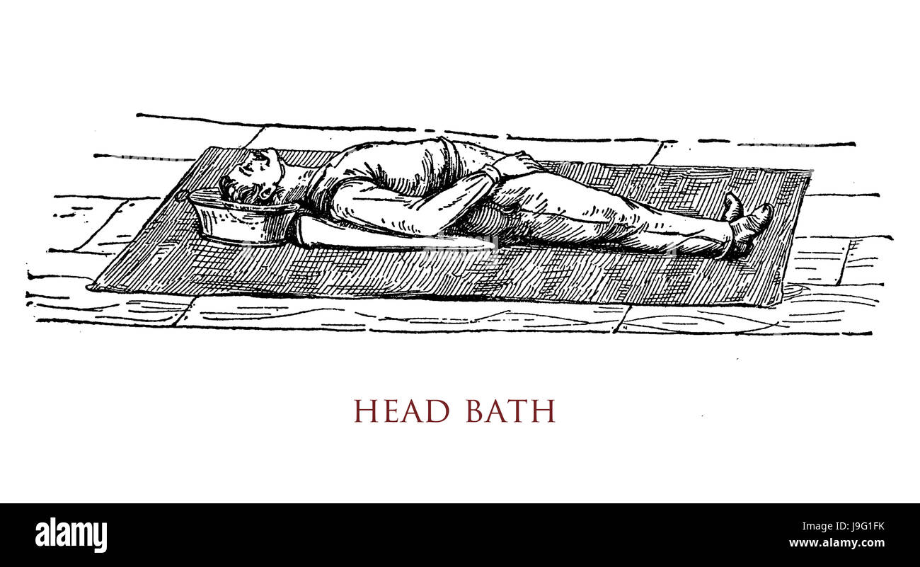 Head bath, vintage illustration Stock Photo Alamy