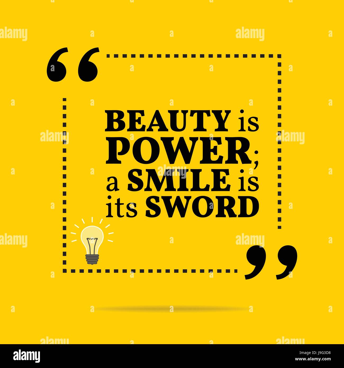 Inspirational motivational quote. Beauty is power; a smile is its sword.  Simple trendy design Stock Vector Image \u0026 Art - Alamy, image size:1300x1390