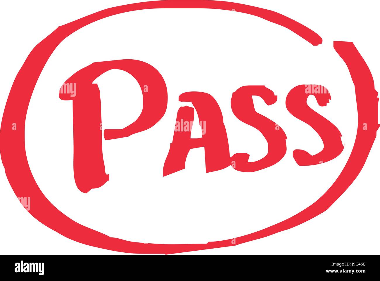 Pass exam grade written in red vector Stock Vector Image & Art Alamy