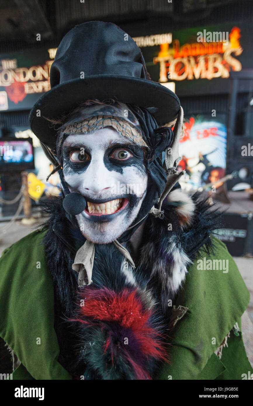 England, London, Southwark, The London Bridge Experience and London Tombs Attraction, Costumed Character Stock Photo