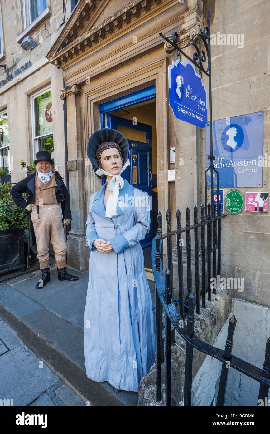 England, Somerset, Bath, Jane Austen Centre Entrance, Museum Greeter