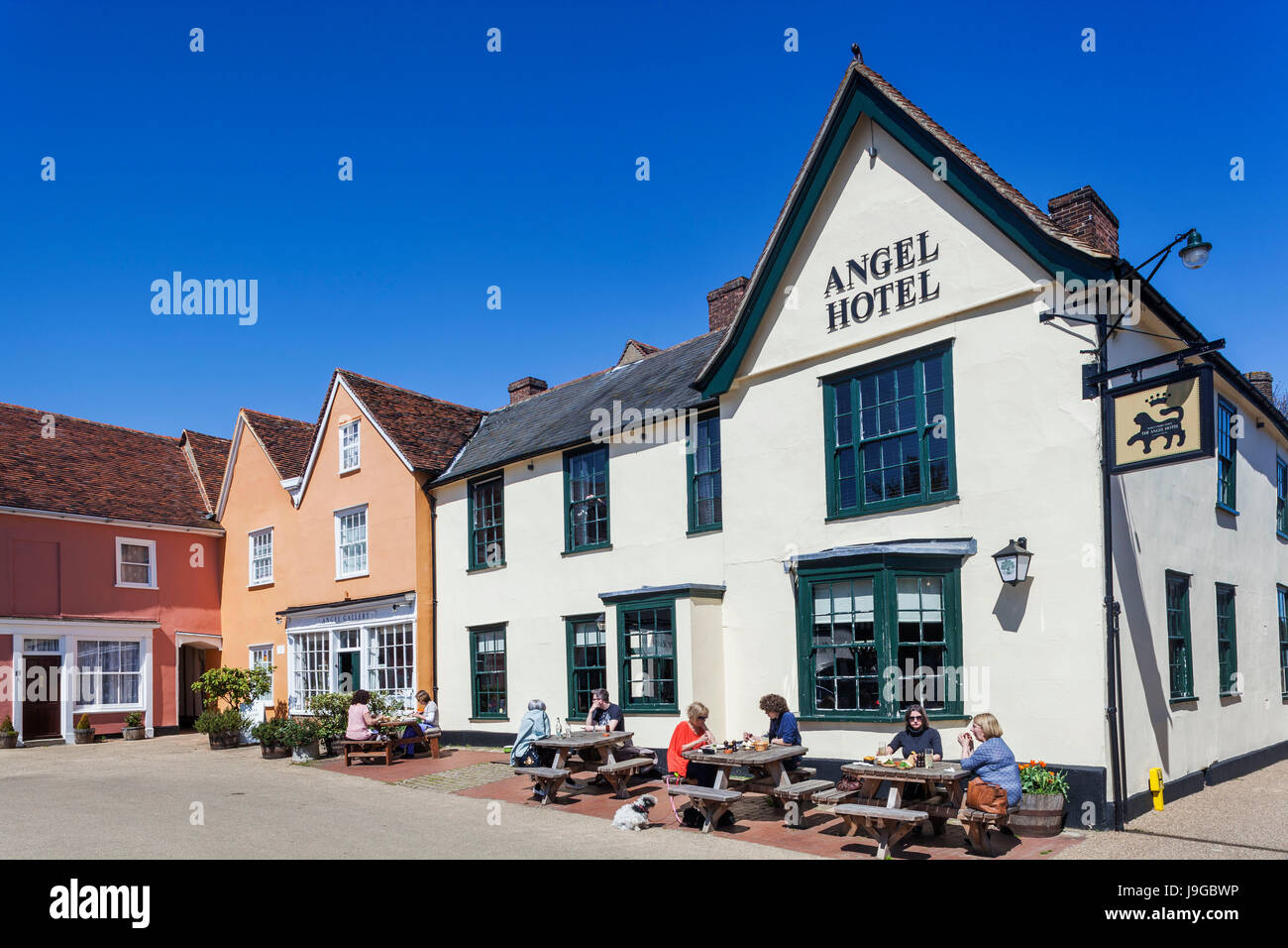 England, Suffolk, Lavenham, Angel Hotel and Pub Stock Photo Alamy