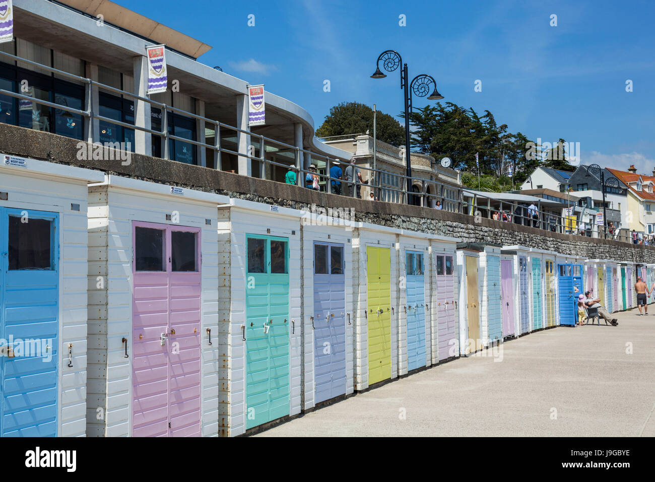 England, Dorset, Lyme Regis, Beach Huts Stock Photo Alamy