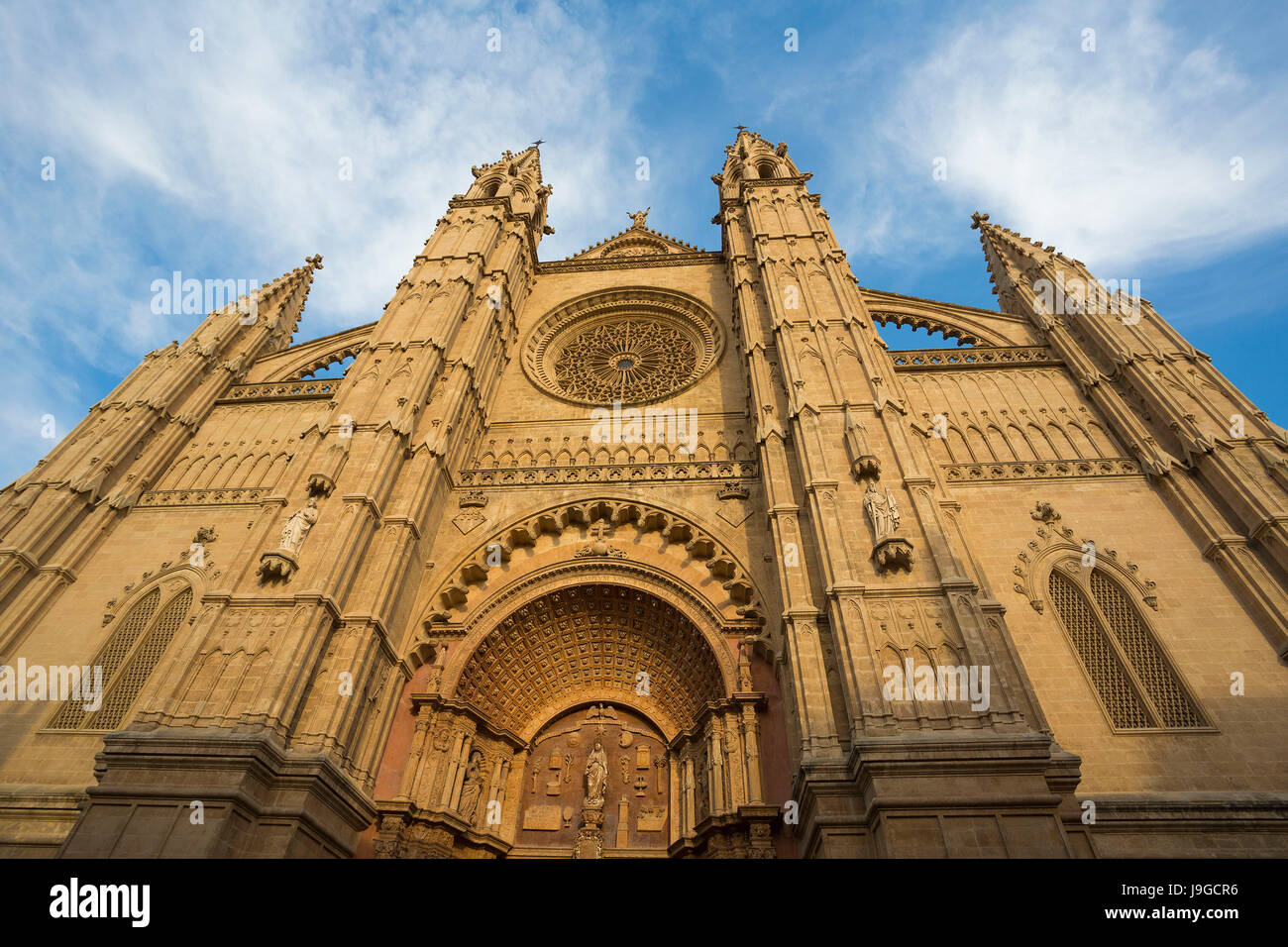 Spain, Mallorca Island, Palma City, La Seu Catedral, Stock Photo