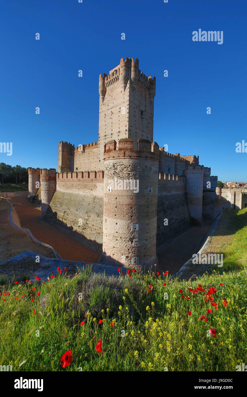 Spain, Castilla Leon Community, Valladolid Province, Medina del Campo City, La Mota Castle, XII Century, Stock Photo