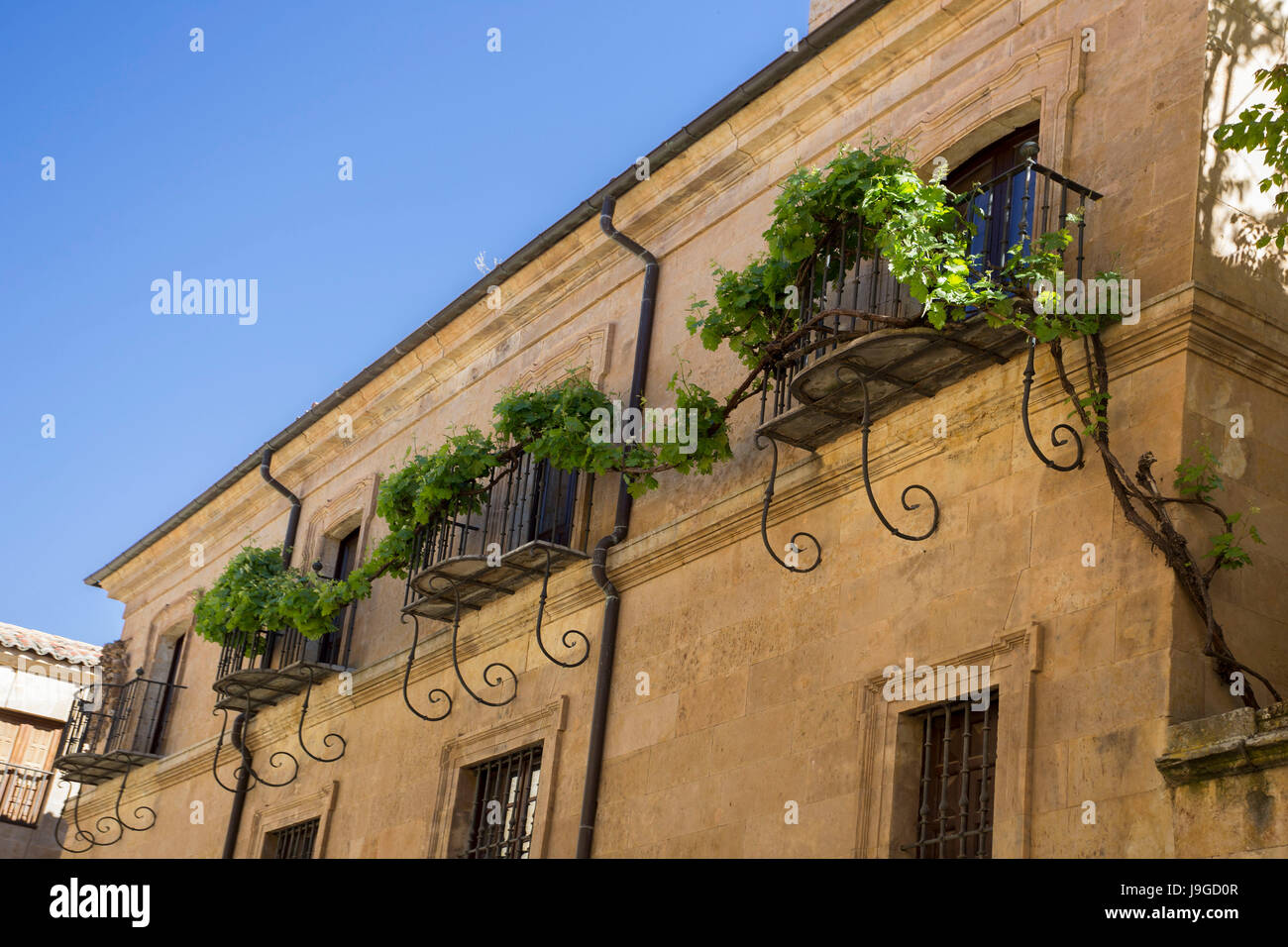 Spain, Castilla Leon Community, Salamanca City, balconies, Stock Photo